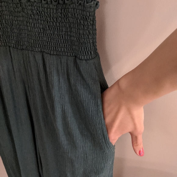 Anthropologie Green Halter Jumpsuit - Picture 7 of 7